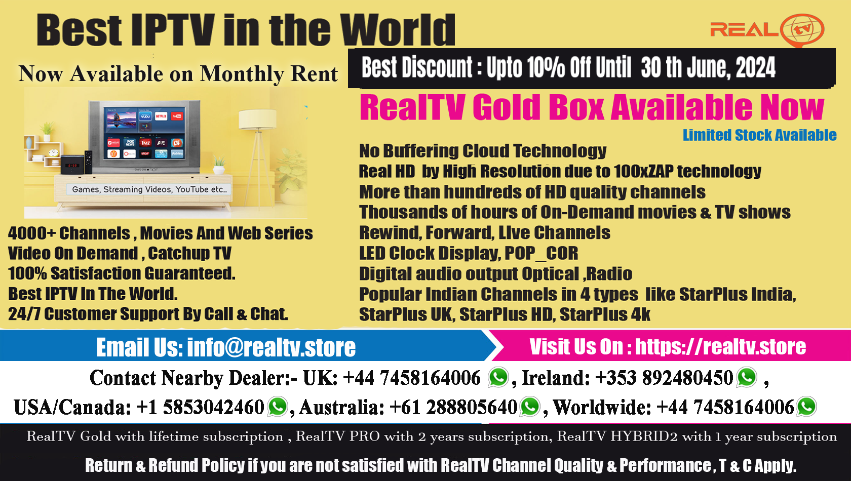 RealTv.store Real TV GOLD, HYBRID 3, HYBRID 2 AND PRO